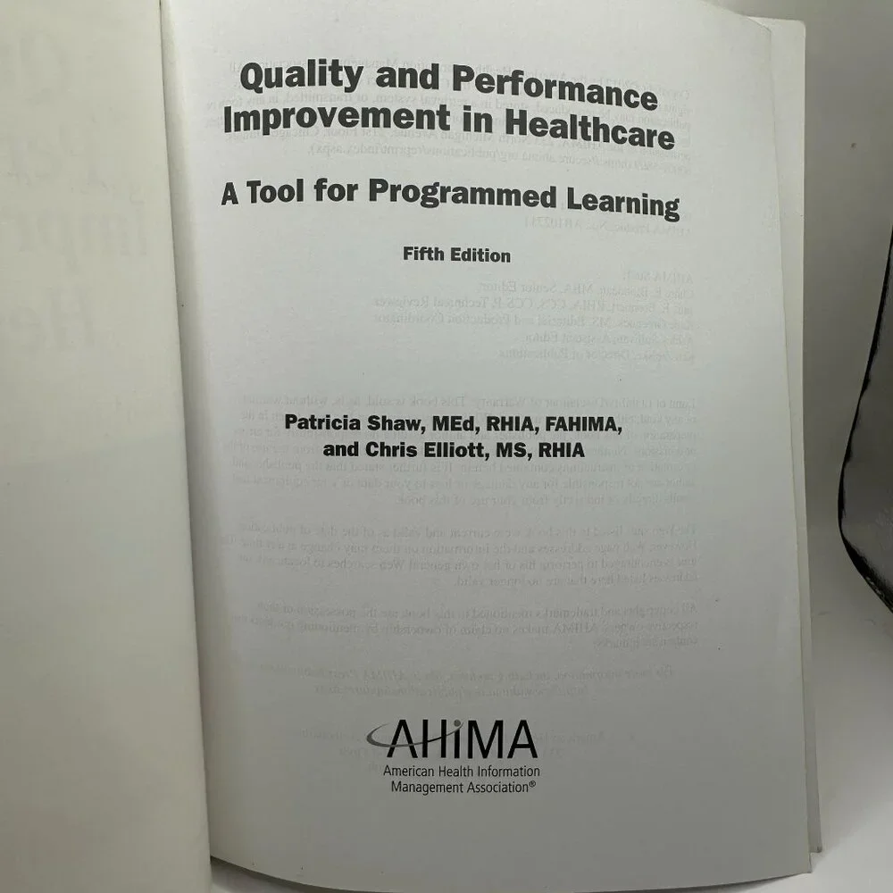 Quality and Performance Improvement in Healthcare, 5th Ed. Paperback
